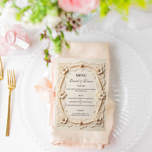 Menu Mariage élégant en dentelle de perles de luxe