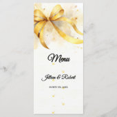 Menu Mariage Élégant en Or (Devant)