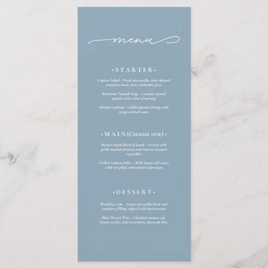 Menu Mariage Élégant et Moderne (Devant)
