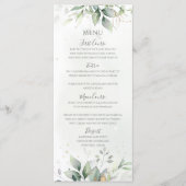 Menu Mariage Élégant Feuilles de Eucalyptus Vert Doré (Devant)
