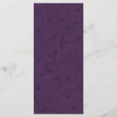 Menu Mariage Élégant Fleur Line Art Violet Prune (Dos)