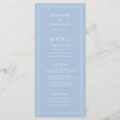 Menu Mariage Élégant Formel Bleu Poudre (Devant)