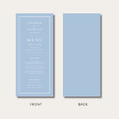 Menu Mariage Élégant Formel Bleu Poudre