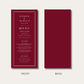 Menu Mariage Élégant Formel Bourgogne