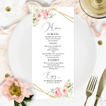 Menu mariage Elégant Géométrique Blush Floral<br><div class="desc">Une carte de menu mariage calligraphie simple et chic. Je propose un service de personnalisation gratuit,  si vous avez des questions ou des demandes spéciales,  s'il vous plaît n'hésitez pas à me contacter.</div>