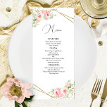 Menu mariage Elégant Géométrique Blush Floral<br><div class="desc">Une carte de menu mariage calligraphie simple et chic. Je propose un service de personnalisation gratuit,  si vous avez des questions ou des demandes spéciales,  s'il vous plaît n'hésitez pas à me contacter.</div>