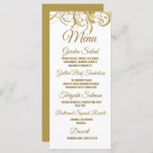 Menu Mariage Elegant Gold Vintage (Devant / Derrière)