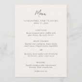 Menu Mariage Élégant Gris Traditionnel (Devant)