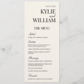 Menu Mariage élégant Insertion (Devant)