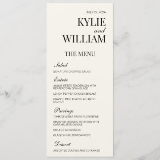 Menu Mariage élégant Insertion