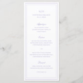 Menu Mariage Élégant Lilas Classique (Devant)