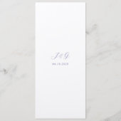 Menu Mariage Élégant Lilas Traditionnel (Dos)