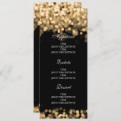 Menu Mariage élégant Lumières or (Devant / Derrière)