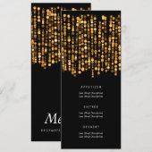 Menu Mariage élégant Lumières Or moderne (Devant / Derrière)