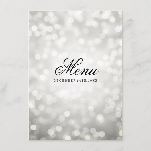 Menu Mariage élégant Lumières Parties scintillant (Dos)