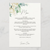 Menu Mariage élégant Magnolia Eucalyptus (Devant)