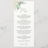 Menu Mariage Élégant Magnolia Eucalyptus (Devant)