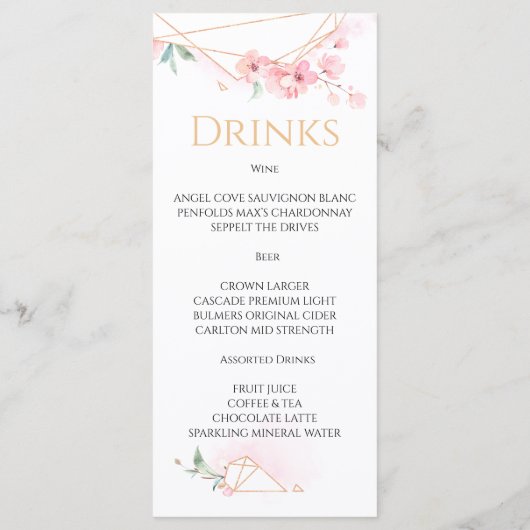MENU MARIAGE Élégant.Menu (Dos)