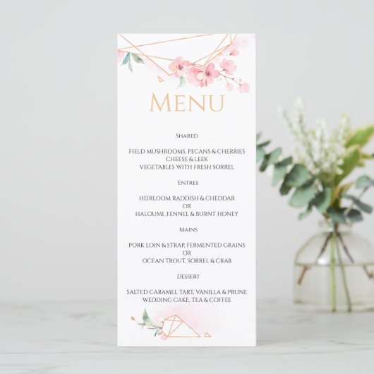 MENU MARIAGE Élégant.Menu (Debout devant)