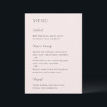 Menu Mariage élégant Merrin Blush<br><div class="desc">Menu de mariage moderne au design simple mais élégant.</div>