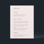 Menu Mariage élégant Merrin Blush<br><div class="desc">Menu de mariage moderne au design simple mais élégant.</div>