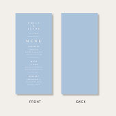 Menu Mariage Élégant Minimal Bleu