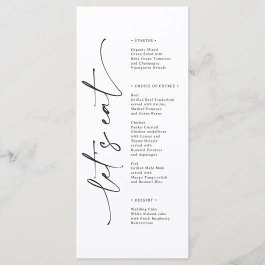 Menu Mariage élégant minimaliste moderne (Devant)