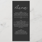 Menu Mariage élégant moderne à l'écriture botanique noi (Devant)