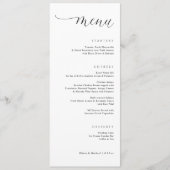 Menu Mariage Élégant Moderne Aligné à Droite pour le Dî (Devant)