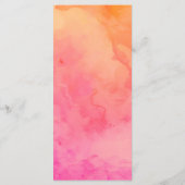 Menu Mariage Élégant Moderne Aquarelle Rose Orange (Dos)