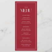 Menu Mariage Élégant Moderne avec Typographie Gras Roug (Devant)