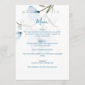Menu Mariage Élégant Moderne Chic Bleu Poussiéreux (Devant)