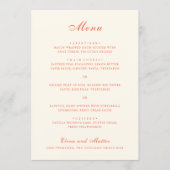 Menu Mariage Élégant Moderne Classique Terracotta (Devant)