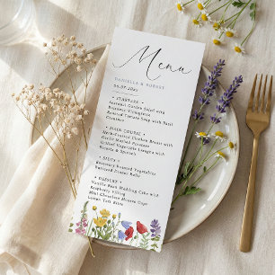 Menu Mariage Élégant Moderne de Printemps Été avec Fleu