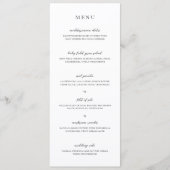 Menu Mariage Élégant Moderne Neutre (Devant)