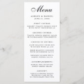 Menu Mariage élégant moderne noir & blanc (Devant)