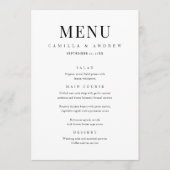 Menu Mariage élégant moderne noir et blanc (Devant)