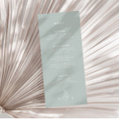 Menu Mariage Élégant Monogramme Feuille Vert de Sauge