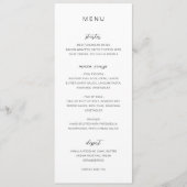 Menu Mariage élégant monogramme noir et blanc (Devant)