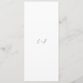 Menu Mariage élégant monogramme noir et blanc (Dos)