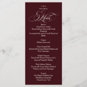 Menu Mariage élégant monogramme rouge Bourgogne (Devant)