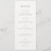 Menu Mariage Élégant Monogramme Script Gris (Devant)