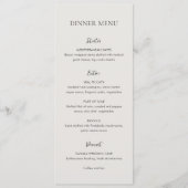 Menu Mariage Élégant Neutre et Propre (Devant)