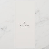 Menu Mariage Élégant Neutre et Propre (Dos)