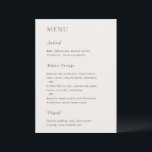 Menu Mariage Elégant Neutre Merrin<br><div class="desc">Menu de mariage moderne au design simple mais élégant.</div>