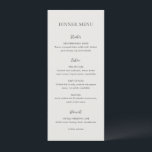 Menu Mariage élégant neutre propre<br><div class="desc">Menu de mariage élégant avec une disposition minimale et propre avec le titre dans une police très grande.</div>