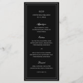 Menu Mariage Élégant Noir Classique (Devant)