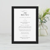 Menu Mariage Élégant Noir et Argent (Debout devant)