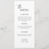 Menu Mariage élégant noir et blanc (Devant)