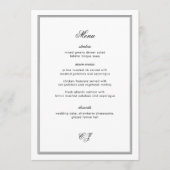 Menu Mariage Élégant Noir et Blanc à l'ancienne (Devant)